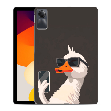 Силиконовый чехол на Xiaomi RedMi Pad SE с принтом утка в очках