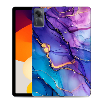 Силиконовый чехол на Xiaomi RedMi Pad SE с принтом синий мрамор