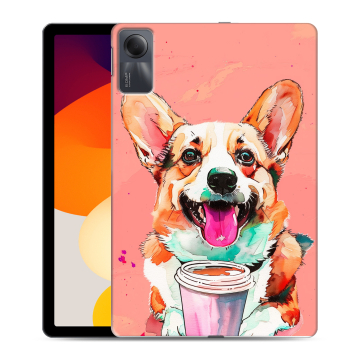 Силиконовый чехол на планшета Xiaomi RedMi Pad SE с принтом собака корги
