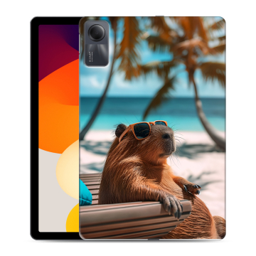 Силиконовый чехол на планшета Xiaomi RedMi Pad SE с принтом Капибара