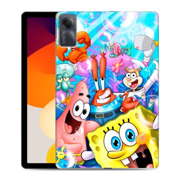Силиконовый чехол на планшета Xiaomi RedMi Pad SE с принтом спанчбоб спанч боб