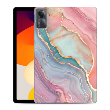 Силиконовый чехол на Xiaomi RedMi Pad SE с принтом розовый мрамор