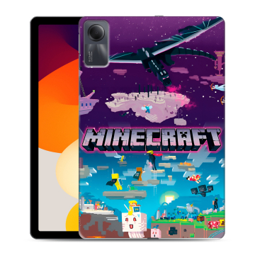 Силиконовый чехол на Xiaomi RedMi Pad SE с принтом Майнкрафт Minecraft