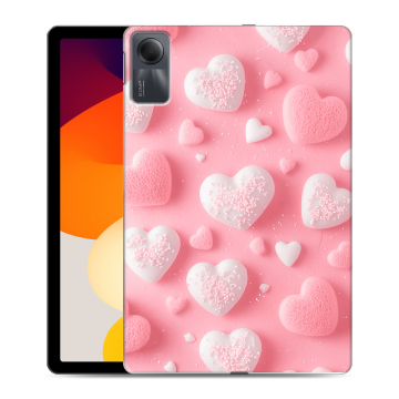 Силиконовый чехол на Xiaomi RedMi Pad SE с принтом Сердечки Силиконовый чехол на Xiaomi RedMi Pad SE с принтом Сердечки