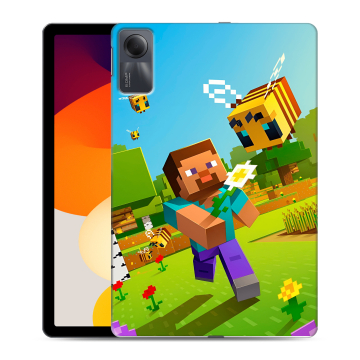 Силиконовый чехол на Xiaomi RedMi Pad SE с принтом Майнкрафт Minecraft