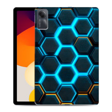 Силиконовый чехол на Xiaomi RedMi Pad SE с принтом Неоновые соты
