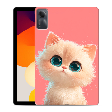 Силиконовый чехол на Xiaomi RedMi Pad SE с принтом Розовый котенок