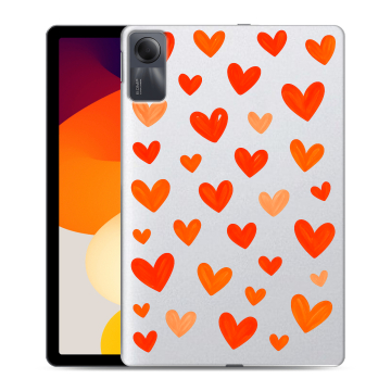 Силиконовый чехол на Xiaomi RedMi Pad SE с принтом Сердечки