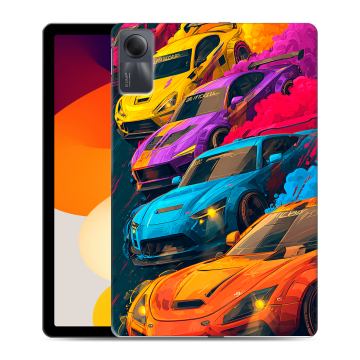Силиконовый чехол на Xiaomi RedMi Pad SE с принтом Тачки