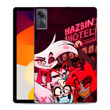 Силиконовый чехол на Xiaomi RedMi Pad SE с принтом Hazbin Hotel Отель Хазбин