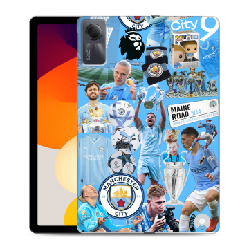 Силиконовый чехол на Xiaomi RedMi Pad SE с принтом Man City Манчестер Сити