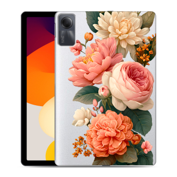 Силиконовый чехол на Xiaomi RedMi Pad SE с принтом цветы