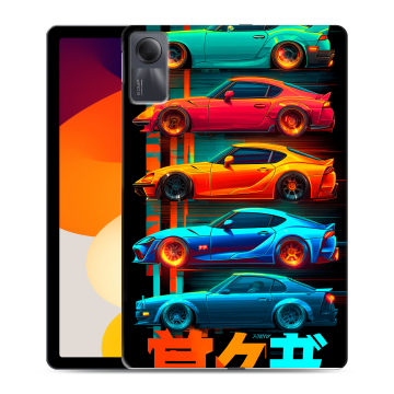 Силиконовый чехол на Xiaomi RedMi Pad SE с принтом машины тачки