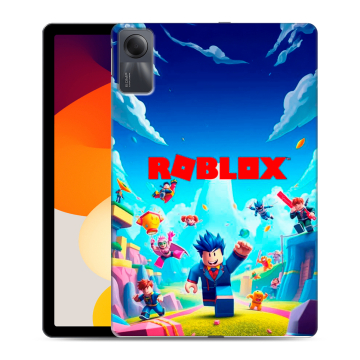 Силиконовый чехол на Xiaomi RedMi Pad SE с принтом Roblox Роблокс