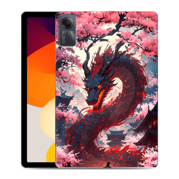 Силиконовый чехол на Xiaomi RedMi Pad SE с принтом Дракон Японский