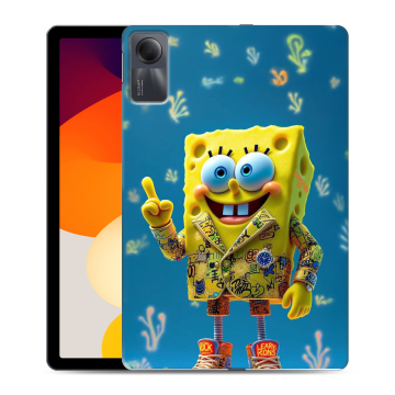 Силиконовый чехол на Xiaomi RedMi Pad SE с принтом Спанч боб Спанчбоб