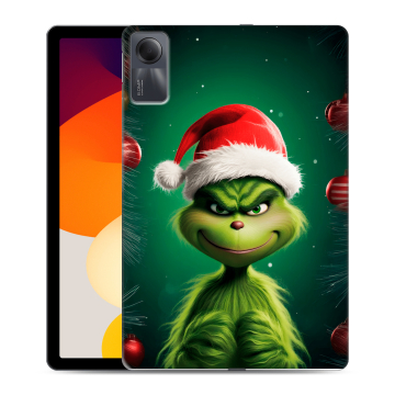 Силиконовый чехол на Xiaomi RedMi Pad SE с принтом Гринч Новый год Рождество