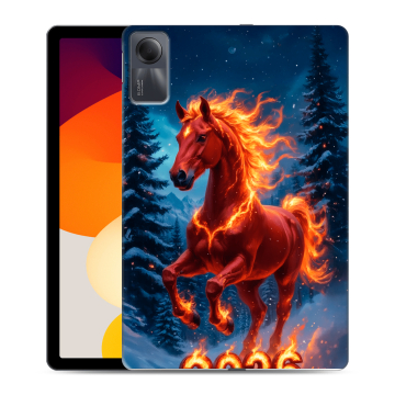 Силиконовый чехол на Xiaomi RedMi Pad SE с принтом Новый год коня