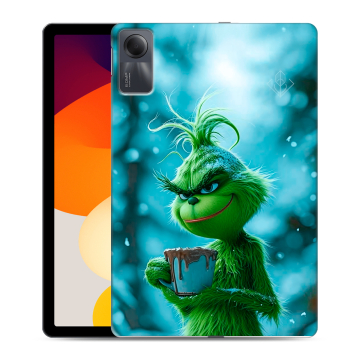Силиконовый чехол на Xiaomi RedMi Pad SE с принтом Новый год гринч