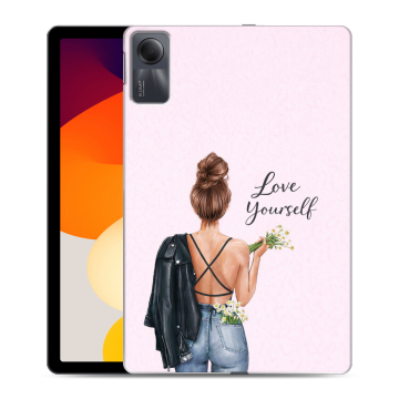 Силиконовый чехол на Xiaomi RedMi Pad SE с принтом женский
