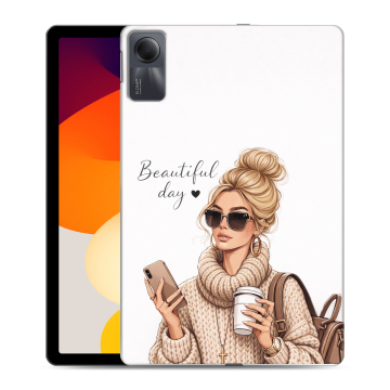 Силиконовый чехол на Xiaomi RedMi Pad SE с принтом женский