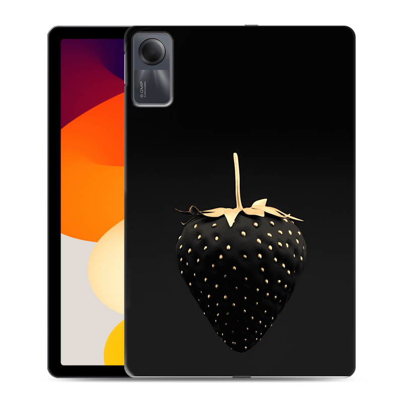 Силиконовый чехол на Xiaomi RedMi Pad SE с принтом Черная клубника Силиконовый чехол на Xiaomi RedMi Pad SE с принтом Черная клубника
