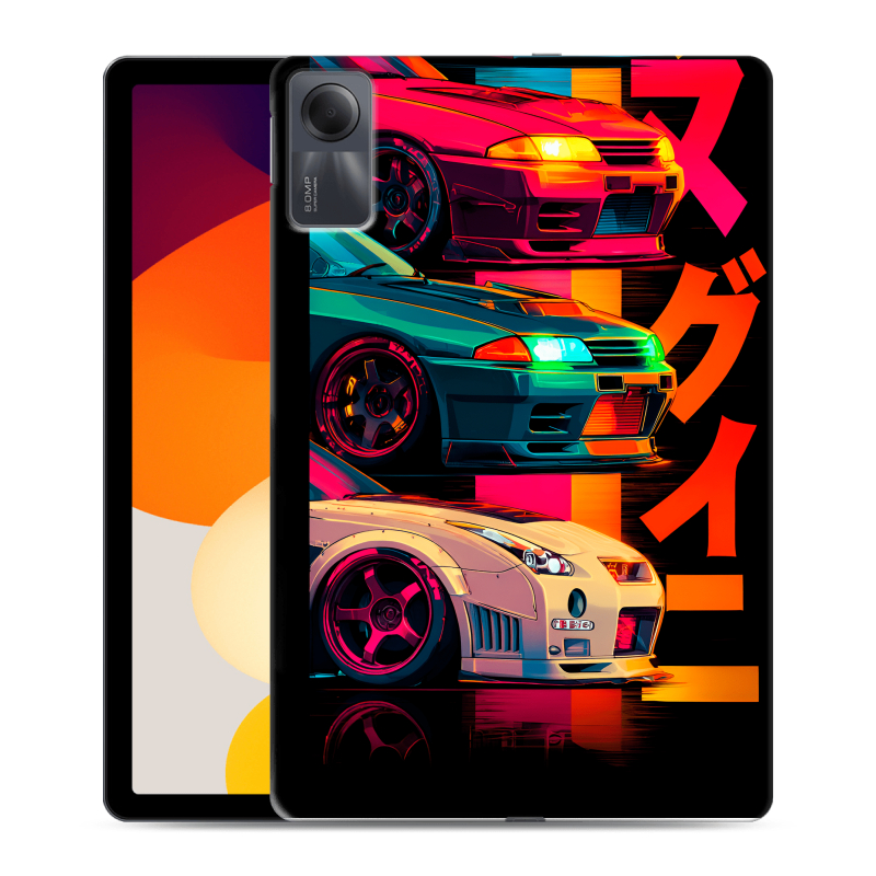 Силиконовый чехол на Xiaomi RedMi Pad SE с принтом Гоночные машины Силиконовый чехол на Xiaomi RedMi Pad SE с принтом Гоночные машины