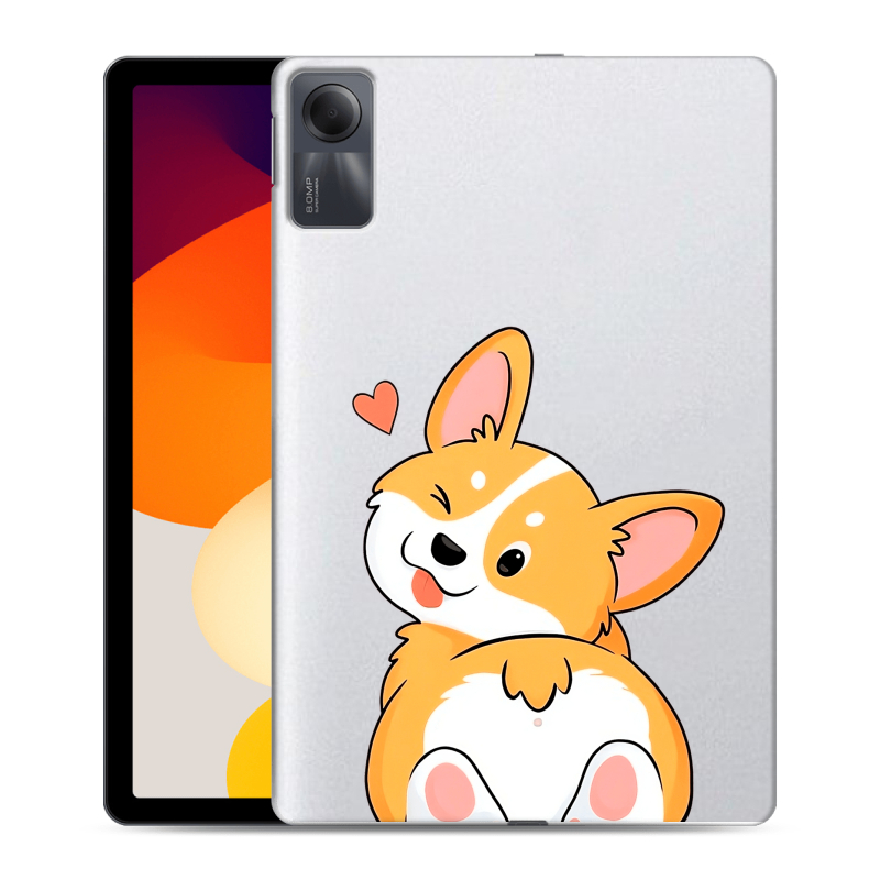 Силиконовый чехол на Xiaomi RedMi Pad SE с принтом Корги Силиконовый чехол на Xiaomi RedMi Pad SE с принтом Корги
