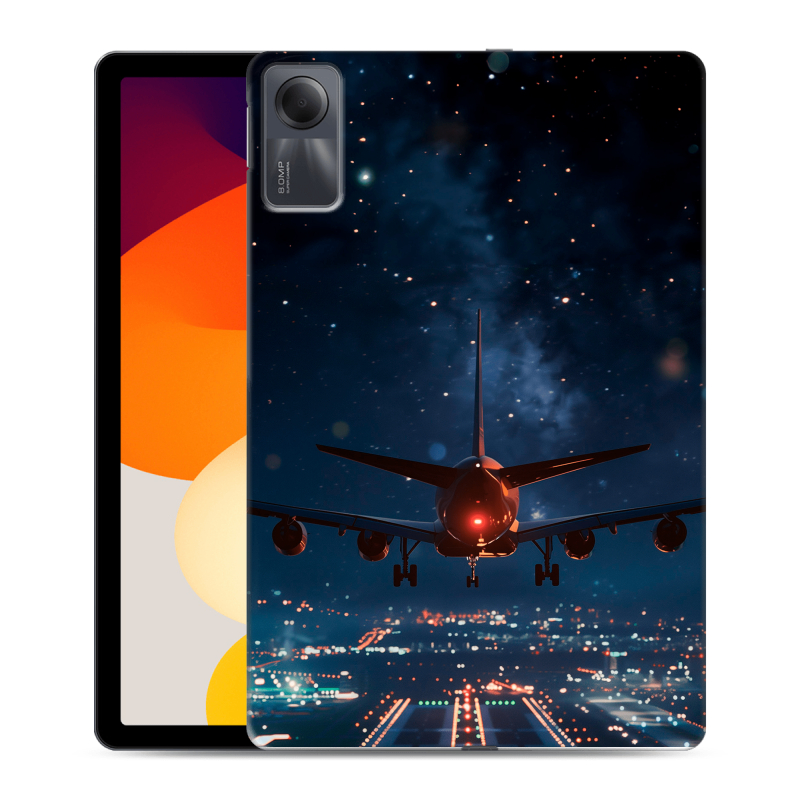 Силиконовый чехол на Xiaomi RedMi Pad SE с принтом самолет Силиконовый чехол на Xiaomi RedMi Pad SE с принтом самолет