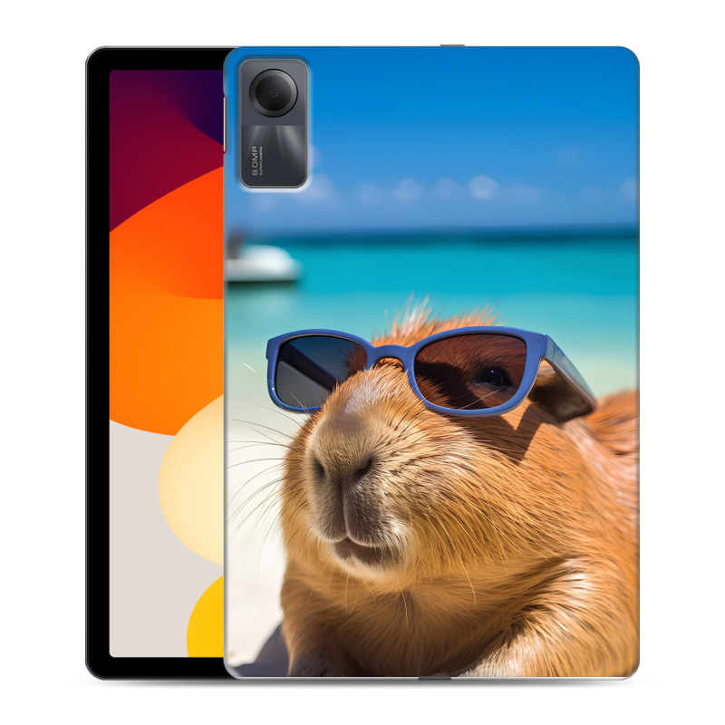 Силиконовый чехол на Xiaomi RedMi Pad SE с принтом Капибара Силиконовый чехол на Xiaomi RedMi Pad SE с принтом Капибара