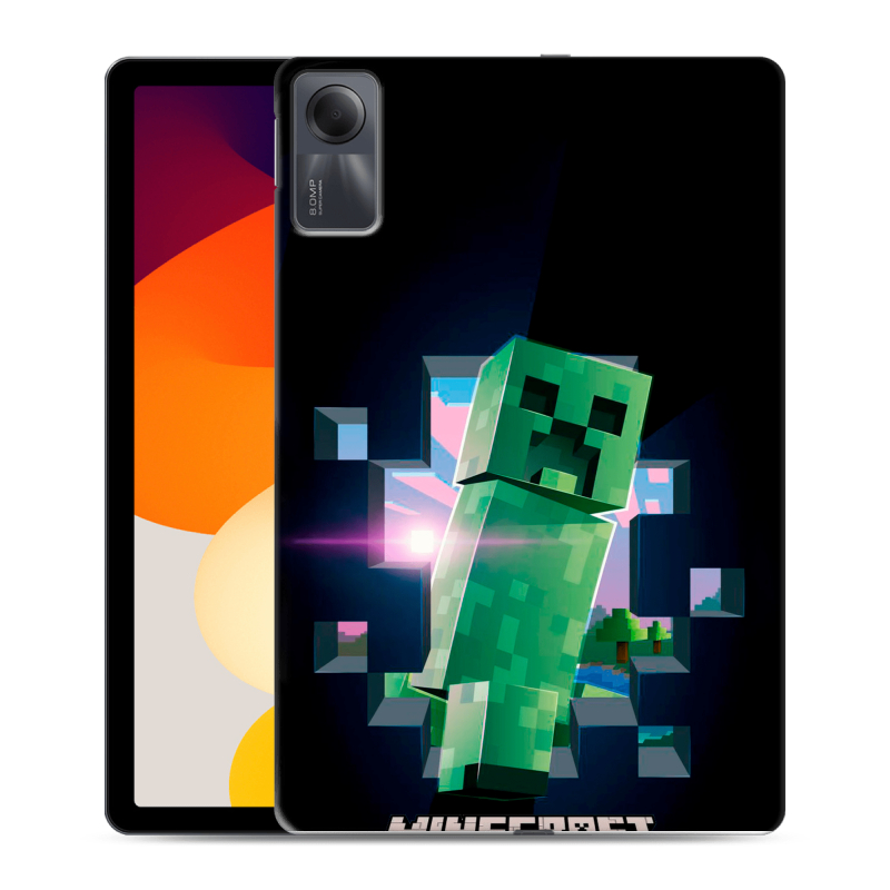 Силиконовый чехол на Xiaomi RedMi Pad SE с принтом Майнкрафт Minecraft Силиконовый чехол на Xiaomi RedMi Pad SE с принтом Майнкрафт Minecraft