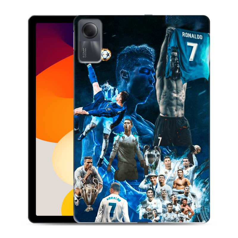 Силиконовый чехол на планшета Xiaomi RedMi Pad SE с принтом Реал Роналдо Силиконовый чехол на планшета Xiaomi RedMi Pad SE с принтом Реал Роналдо