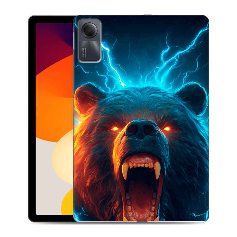 Силиконовый чехол на Xiaomi RedMi Pad SE с принтом Медведь Силиконовый чехол на Xiaomi RedMi Pad SE с принтом Медведь