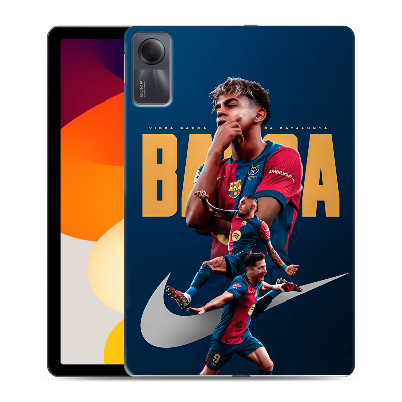 Силиконовый чехол на Xiaomi RedMi Pad SE с принтом Барселона Barca Yamal Силиконовый чехол на Xiaomi RedMi Pad SE с принтом Барселона Barca Yamal