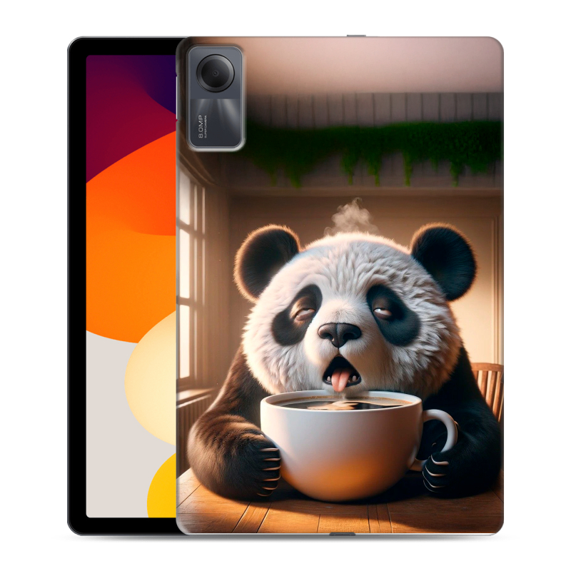 Силиконовый чехол на Xiaomi RedMi Pad SE с принтом смешная панда Силиконовый чехол на Xiaomi RedMi Pad SE с принтом смешная панда