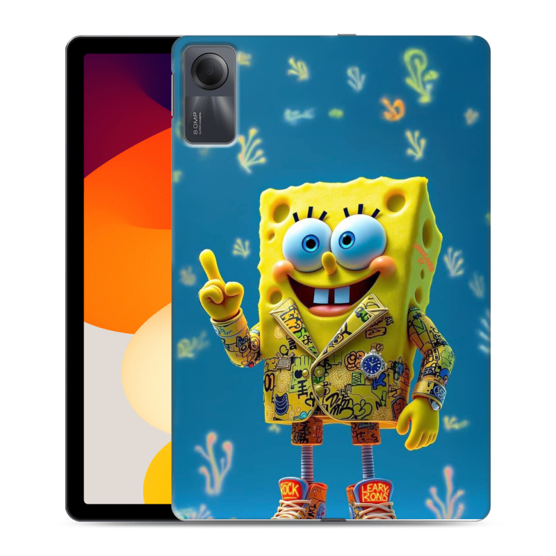 Силиконовый чехол на Xiaomi RedMi Pad SE с принтом Спанч боб Спанчбоб Силиконовый чехол на Xiaomi RedMi Pad SE с принтом Спанч боб Спанчбоб