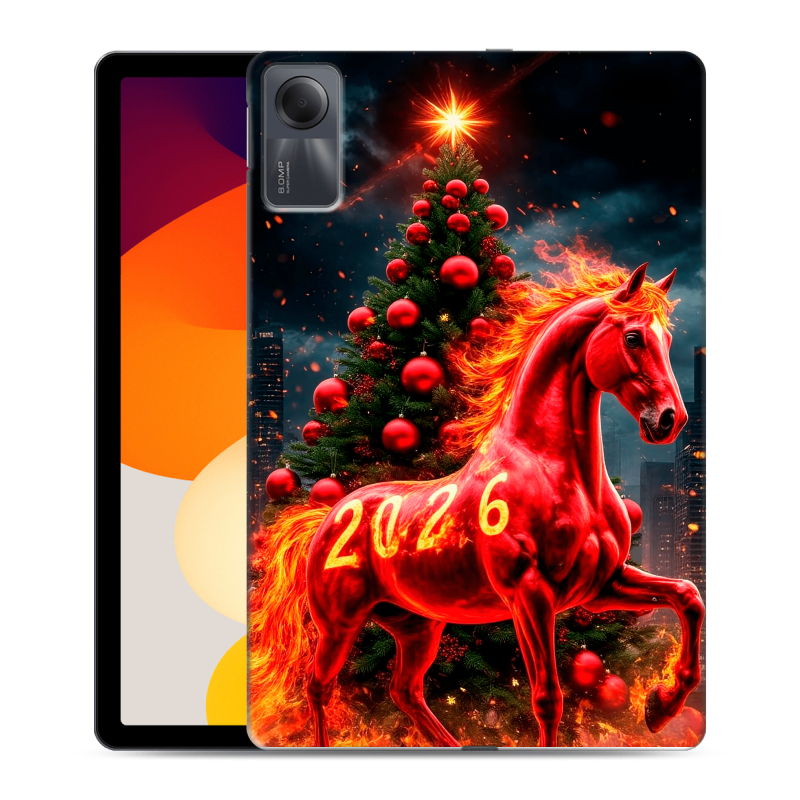Силиконовый чехол на Xiaomi RedMi Pad SE с принтом Новый год Силиконовый чехол на Xiaomi RedMi Pad SE с принтом Новый год