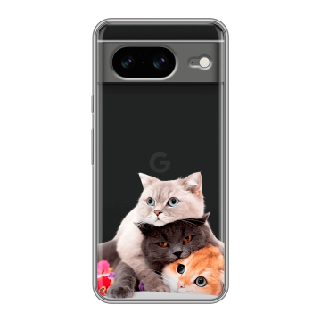 Силиконовый чехол на Google Pixel 8 с принтом Кошки