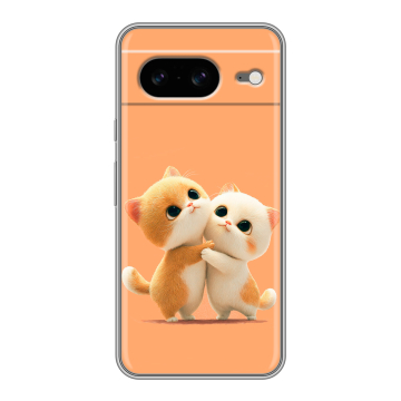 Силиконовый чехол на Google Pixel 8 с принтом Милые котики