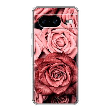 Силиконовый чехол на Google Pixel 8 с принтом Цветы розы