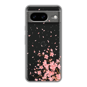 Силиконовый чехол на Google Pixel 8 с принтом Ветка сакуры