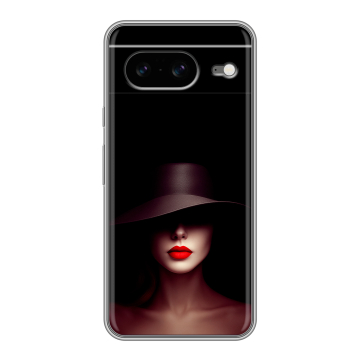 Силиконовый чехол на Google Pixel 8 с принтом Девушка в шляпе