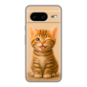 Силиконовый чехол на Google Pixel 8 с принтом котенок