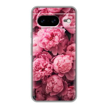 Силиконовый чехол на Google Pixel 8 с принтом цветы пионы