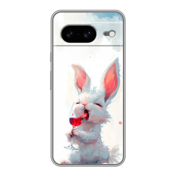 Силиконовый чехол на Google Pixel 8 с принтом кролик зайчик