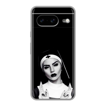 Силиконовый чехол на Google Pixel 8 с принтом монашка