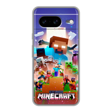 Силиконовый чехол на Google Pixel 8 с принтом Майнкрафт Minecraft Силиконовый чехол на Google Pixel 8 с принтом Майнкрафт Minecraft