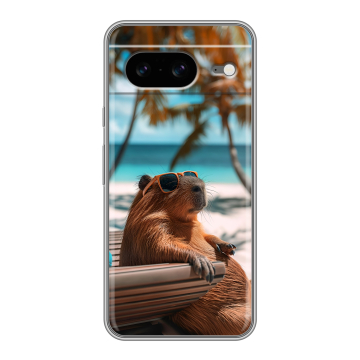 Силиконовый чехол на Google Pixel 8 с принтом Капибара