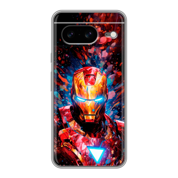 Силиконовый чехол на Google Pixel 8 с принтом Железный человек Ironman