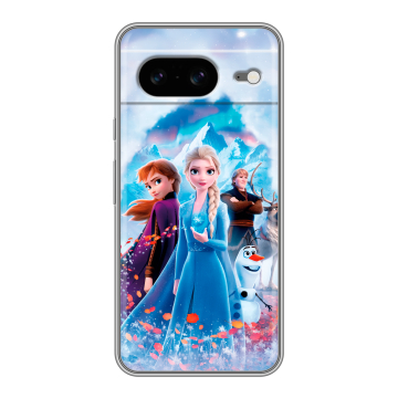 Силиконовый чехол на Google Pixel 8 с принтом Холодное сердце Frozen